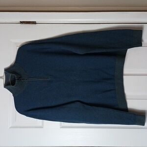 Grayers Sweater Merino Wool Blend Quarter Zip Preppy Stand Up Collar Size L